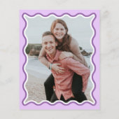 Papier Invitation de la partie d'engagement photo violet  (Dos)