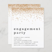 Papier Invitation de la partie Engagement Parties scintil (Devant / Derrière)