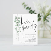 Papier Invitation de la partie Eucalyptus Hen Script Budg (Debout devant)