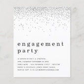 Papier Invitation de la Parties scintillant d'argent budg (Devant)