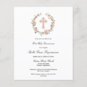 Papier Invitation de la première communion de la couronne (Devant)