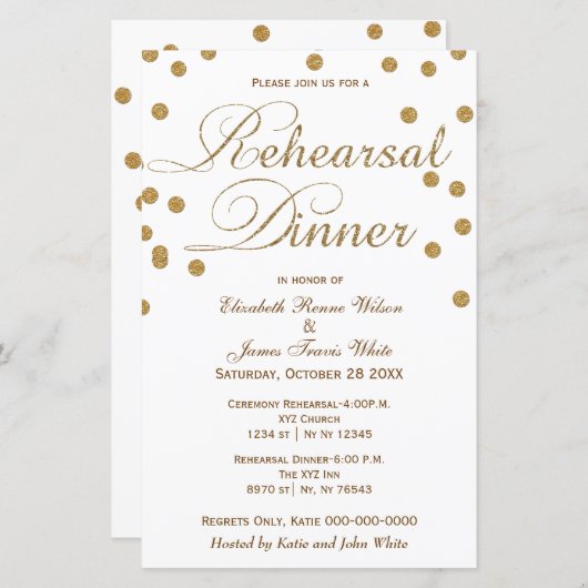 Papier Invitation de la répétition de Parties scintillant (Devant / Derrière)