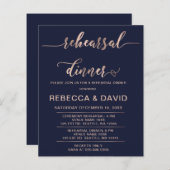 Papier Invitation de la répétition de script Gold du Rose (Devant / Derrière)