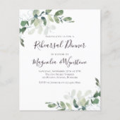 Papier Invitation de la répétition Eucalyptus budget (Devant)