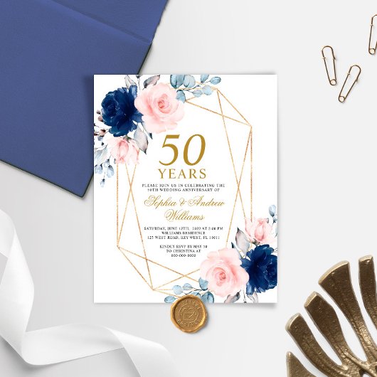 Papier Invitation de l'anniversaire de l'Mariage du budge
