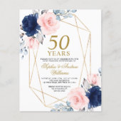 Papier Invitation de l'anniversaire de l'Mariage du budge (Devant)