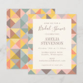 Papier Invitation de l'Fête des mariées d'art géométrique (Devant / Derrière)