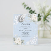 Papier Invitation de mariage 60 ans diamants bleus florau (Debout devant)