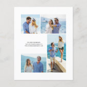 Papier Invitation de mariage à 4 photos avec agate dorée (Dos)