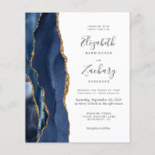 Papier Invitation de mariage à 4 photos avec agate dorée (Devant)