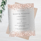 Papier Invitation de mariage à budget rose argent