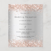 Papier Invitation de mariage à budget rose argent (Devant)