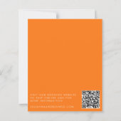 Papier Invitation de mariage à code QR à carreaux orange (Dos)