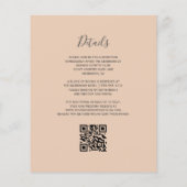 Papier Invitation de mariage à code QR Budget Brun Or Aga (Dos)