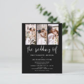 Papier Invitation de mariage à code QR noir et blanc à pe (Debout devant)