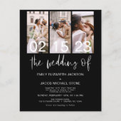 Papier Invitation de mariage à code QR noir et blanc à pe (Devant)