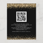 Papier Invitation de mariage à code QR pailleté noir budg (Dos)