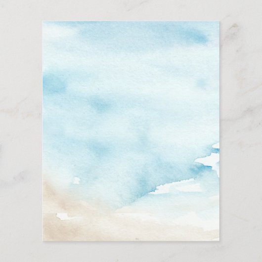 Papier Invitation de mariage à la plage d'été sur l'océan (Dos)