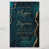 Papier Invitation de mariage à l'écriture cursive en agat (Devant)