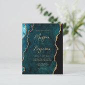 Papier Invitation de mariage à l'écriture cursive en agat (Debout devant)