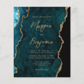 Papier Invitation de mariage à l'écriture cursive en agat (Devant)