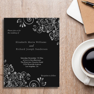 Papier Invitation de mariage à motifs tourbillonnants arg