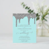 Papier Invitation de mariage à paillettes argentées et co (Debout devant)