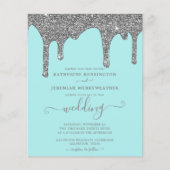 Papier Invitation de mariage à paillettes argentées et co (Devant)