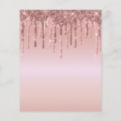 Papier Invitation de mariage à paillettes or rose petit b (Dos)