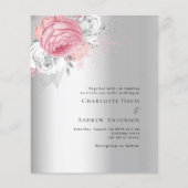 Papier Invitation de mariage à petit budget avec fleurs a (Devant)