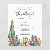 Papier Invitation de mariage à petit budget avec fleurs d (Devant)