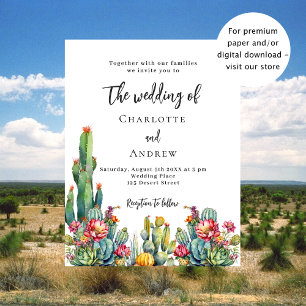 Papier Invitation de mariage à petit budget avec fleurs d