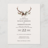 Papier Invitation de mariage à petit budget cerf rustique (Devant)