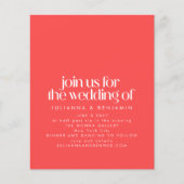 Papier Invitation de mariage Abstrait rouge rouge brillan (Devant)