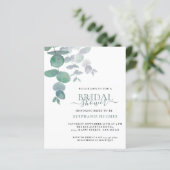 Papier Invitation de mariage aquarelle éucalyptus à petit (Debout devant)