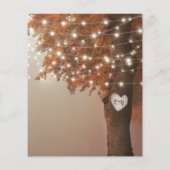 Papier Invitation de mariage arbre coeur automne rustique (Dos)