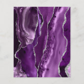 Papier Invitation de mariage argent et agate violette à p (Dos)