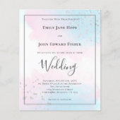 Papier Invitation de mariage argenté rose Turquoise Budge (Devant)
