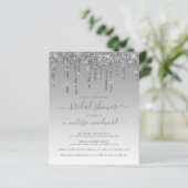 Papier Invitation de mariage argentée à paillettes Budget (Debout devant)