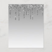Papier Invitation de mariage argentée à paillettes Budget (Dos)