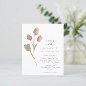 Papier Invitation de mariage Artsy Leaf d'aquarelle budgé (Debout devant)