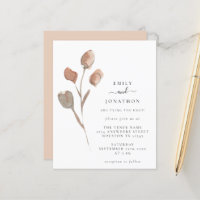 Invitation de mariage Artsy Leaf d'aquarelle budgé