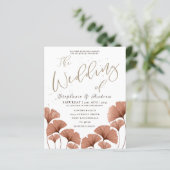 Papier Invitation de mariage au feuillage de terre cuite  (Debout devant)