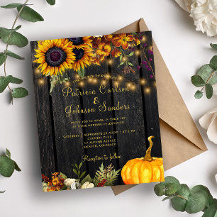 Papier Invitation de mariage automne rustique en bois à p
