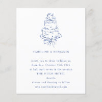 Invitation de mariage avec gâteau de mariage en gr