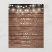 Papier Invitation de mariage avec guirlande rustique à pe (Devant)