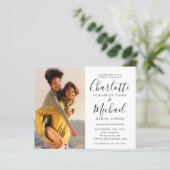 Papier Invitation de mariage avec photos en noir et blanc (Debout devant)