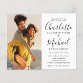 Papier Invitation de mariage avec photos en noir et blanc (Devant)