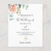 Papier Invitation de mariage avec QR code et détails RSVP (Devant)