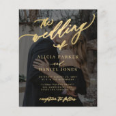 Papier Invitation de mariage avec QR code pour RSVP, phot (Devant)